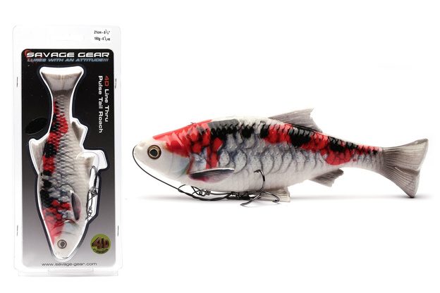 637 - SAVAGE GEAR GUMA 4D LINE THRU PULSE TAIL ROACH-KOI