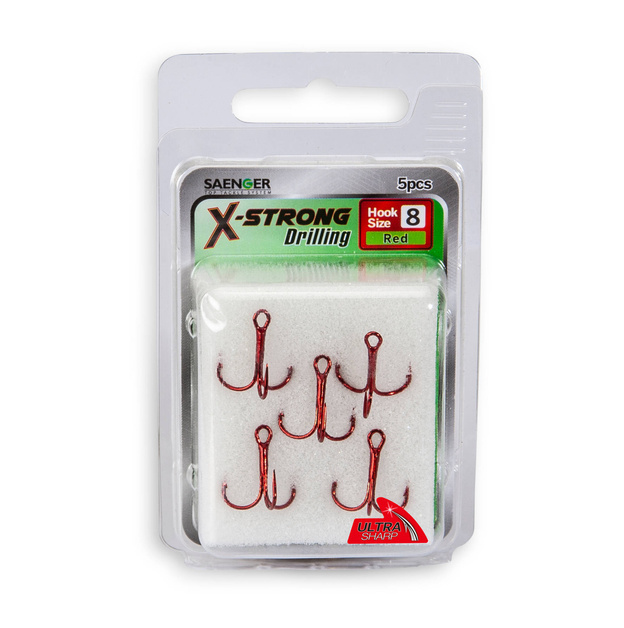 KOTWICE SANGER X-STRONG RED 8/0-5szt