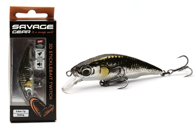 WOBLERSAVAGE GEAR 3D STICKLEBAIT TWITCH - AYU GREEN SILVER