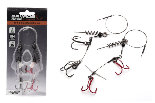 72244 - SAVAGE GEAR DOZBROJKA LINE THRU NA WKRĘT 2x1/0-45cm/31kg
