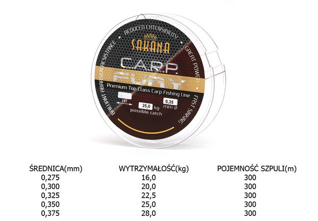 ŻYŁKA SAKANA C.A.R.P FURY 300m