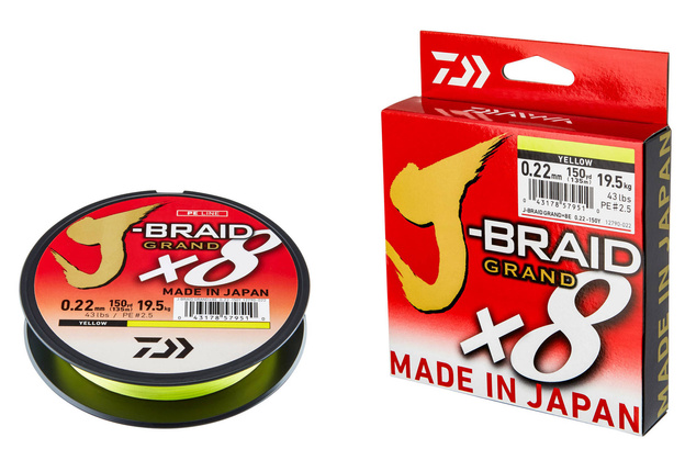 PLECIONKA DAIWA J-BRAID GRAND X8 YELLOW 135m