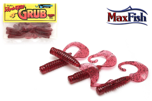 LCHG21 - LUNKER CITY GUMA HYDROTAIL GRUB RED PEPPER 4"/10szt