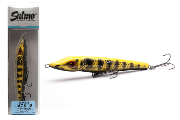WOBLER SALMO JACK SINKING 18cm - BLACK WIDOW