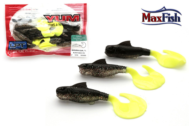 GUMY YUM SAMURAI CURLY BLACK DISCO MIN 7,6cm/10szt