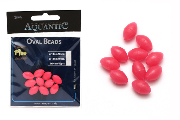 KORALIKI AQUANTIC OVAL LR FLUO 10x14mm/10szt