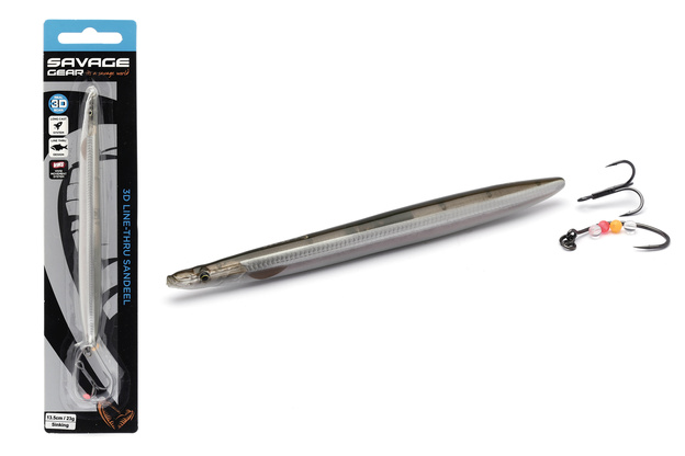 PRZYNĘTA SAVAGE GEAR 3D LINE THRU SANDEEL 13,5cm - SANDEEL GHOST