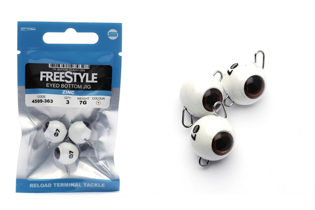 CZEBURASZKI SPRO FREESTYLE EYED BOTTOM - GLOW WHITE 10g/3szt