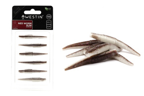 GUMY WESTIN NED WORM TPE 5,5cm/6szt - GLOW AKO