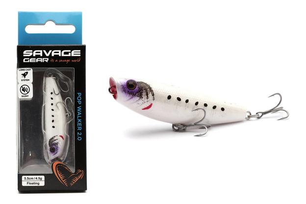 WOBLER SAVAGE GEAR POP WALKER 2.0 - 5,5cm SNOW SARDINE