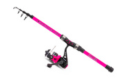 RÓŻOWA WĘDKA Z KOŁOWROTKIEM SANGER NEWCOMER II 160
