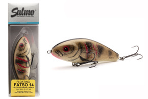 WOBLER SALMO FATSO FLOATING 14cm - WOUNDED EMERALD PERCH