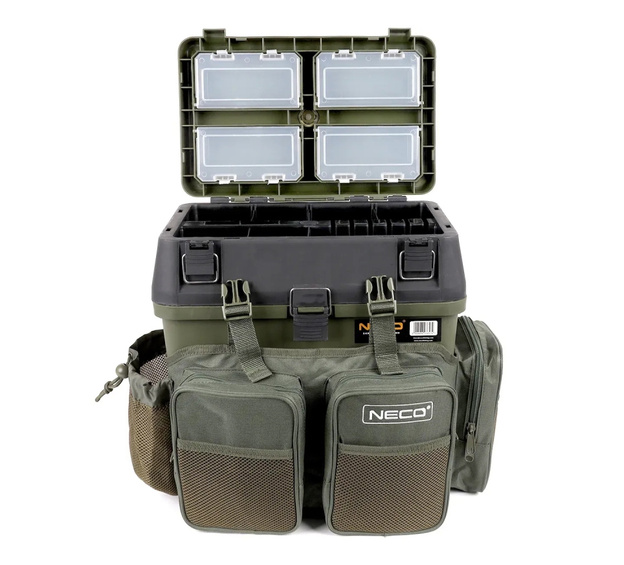 SIEDZISKO WĘDKARSKIE KUFER NECO Z PLECAKIEM