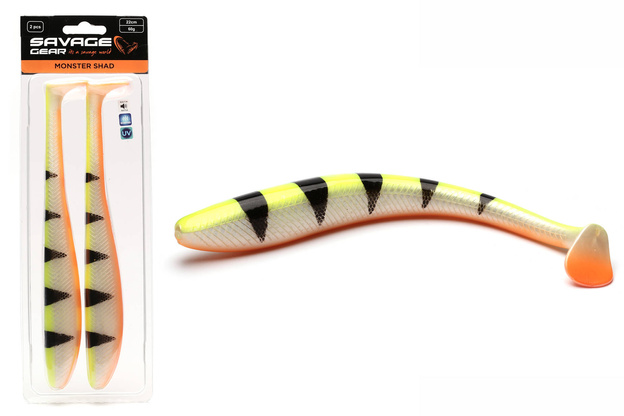GUMA SAVAGE GEAR MONSTER SHAD 18cm - LEMON TIGER