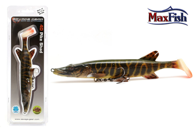 GUMA SAVAGE GEAR 4D PIKE SHAD - STRIPED PIKE 20cm