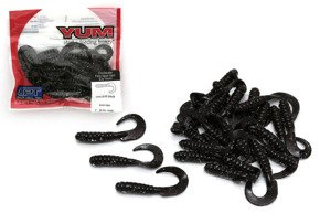 GUMY YUM WALLEYE GRUB BLACK NEON 7,5cm/25szt
