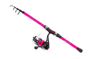 RÓŻOWA WĘDKA Z KOŁOWROTKIEM SANGER NEWCOMER II 160