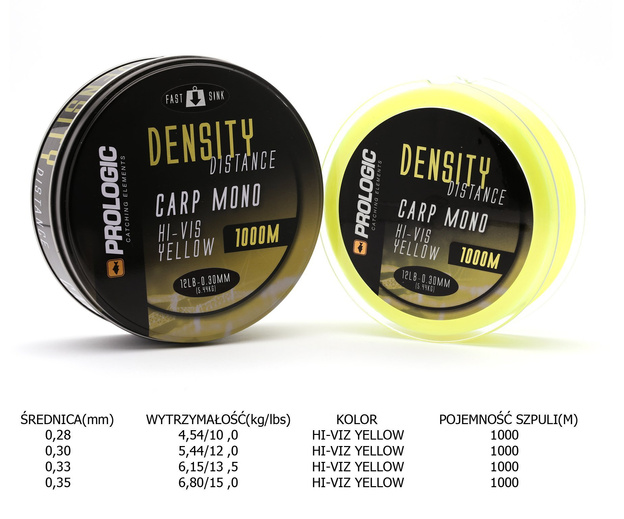 ŻYŁKA PROLOGIC DENSITY DISTANCE - HI-VIZ YELLOW 1000m