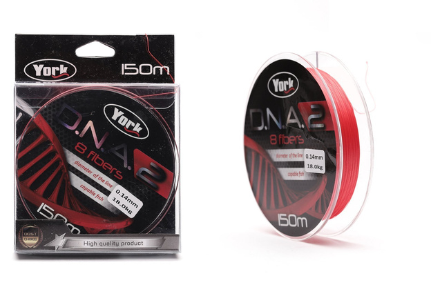 PLECIONKA YORK D.N.A 2 RED FLUO - 150m