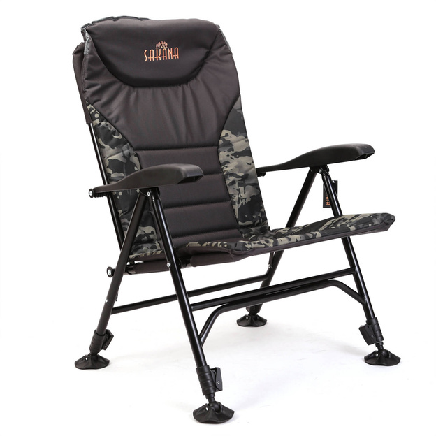 FOTEL WĘDKARSKI Z REGULACJĄ OPARCIA SAKANA CAMO 2