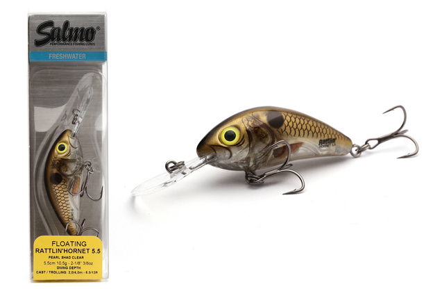 WOBLER SALMO RATTLIN HORNET F 6,5cm - PEARL SHAD CLEAR