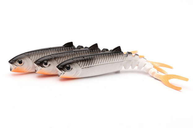 GUMA SAVAGE GEAR CANNIBAL MINNOW V-TAIL - WHITE BLACK