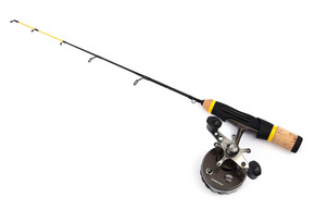 WĘDKA PODLODOWA Z KOŁOWROTKIEM KINETIC YELLOW ICE 48cm