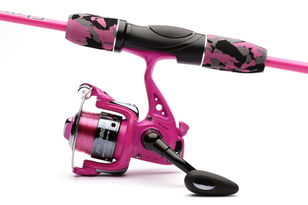 RÓŻOWA WĘDKA Z KOŁOWROTKIEM SANGER FLASH LIGHT STICK 40 195/15-40g