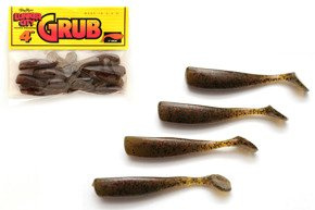 LCGR54 - LUNKER CITY GUMA GRUB 4" OLIVE PEPPER -10szt