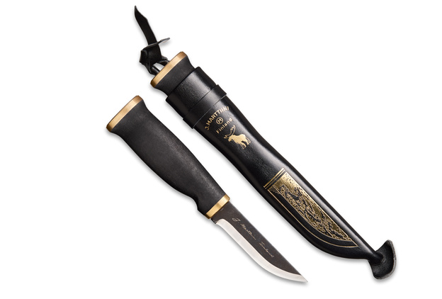 NÓŻ WĘDKARSKI MARTTIINI MOOSE BLACK IN WOODEN BOX - 19,5cm