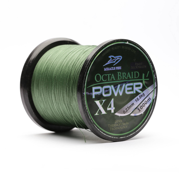 PLECIONKA MIRACLE FISH OCTA BRAID X4 GREEN 0.14mm/1000m