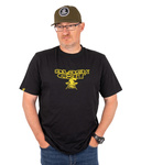 T-SHIRT BLACK CAT DISTRESSED LOGO BLACK TEE