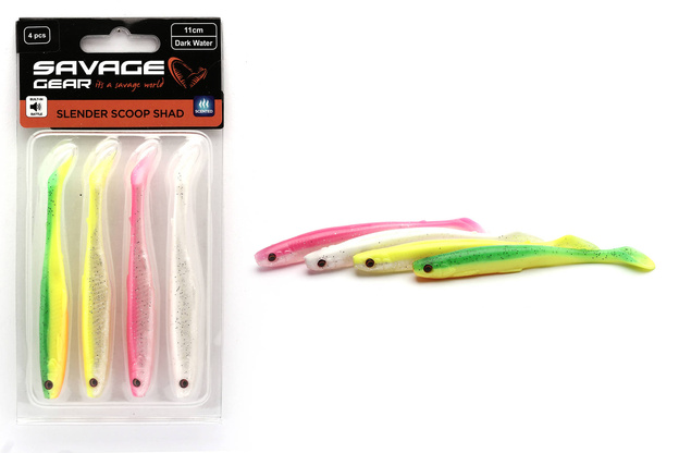 ZESTAW GUM SAVAGE GEAR SLENDER SCOOP DARK WATER MIX 13cm