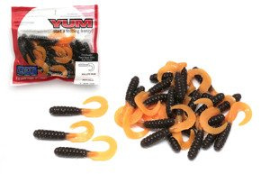 GUMY YUM WALLEYE GRUB BROWN ORANGE 7,5cm/25szt