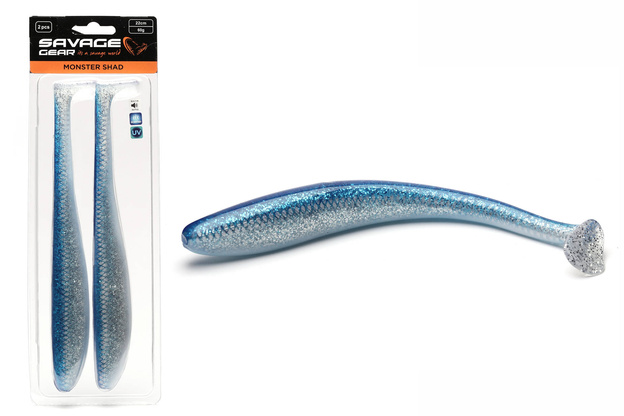GUMA SAVAGE GEAR MONSTER SHAD 18cm - BLUE SILVER UV