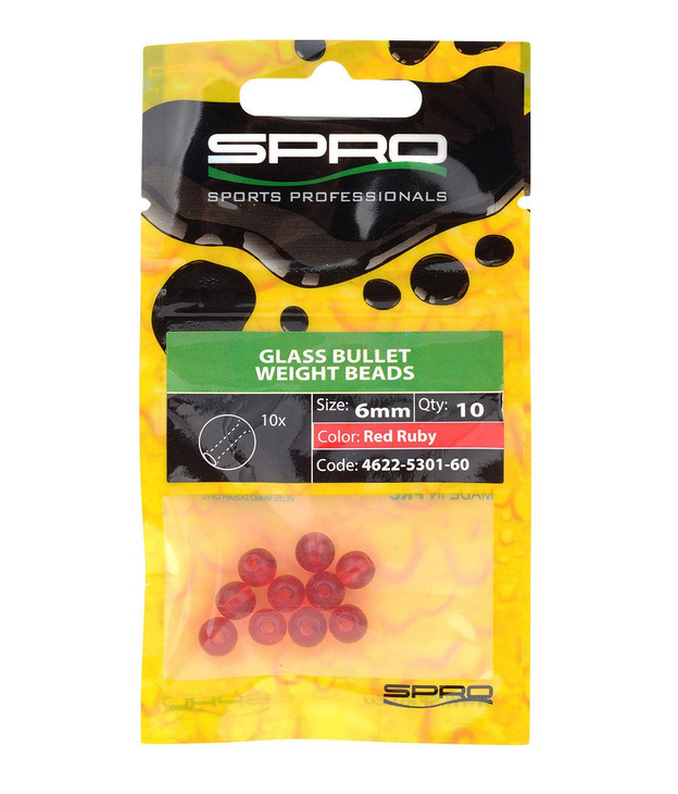 SZKLANE KORALIKI SPRO RED RUBY 8mm/10szt