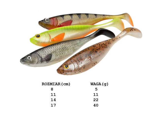 GUMA DAM EFFZETT STRIKE SHAD - GOLDEN SHINER