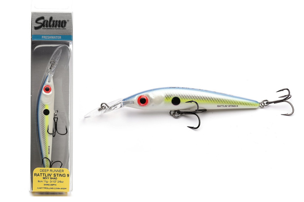UNIKATOWY WOBLER SALMO RATTLIN STING DR F 9cm - SEXY SHAD