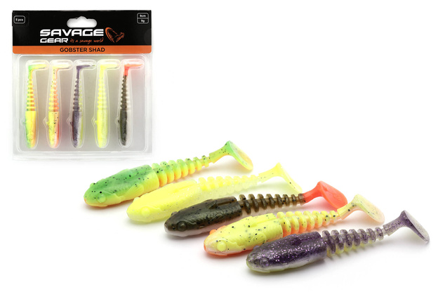 ZESTAW GUM SAVAGE GEAR GOBSTER SHAD DARK WATER MIX UV 7,5cm
