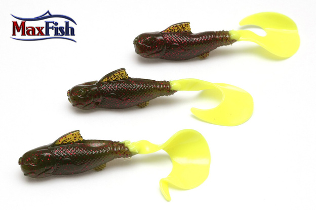 GUMY YUM SAMURAI CURLY AVOCADO RED/CHART 7,6cm/10szt