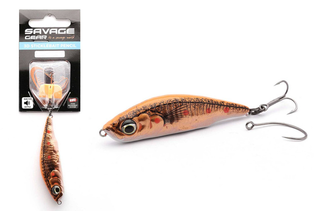 WOBLER SAVAGE GEAR 3D STICKLEBAIT PENCIL SS - FLUO ORANGE COPPER
