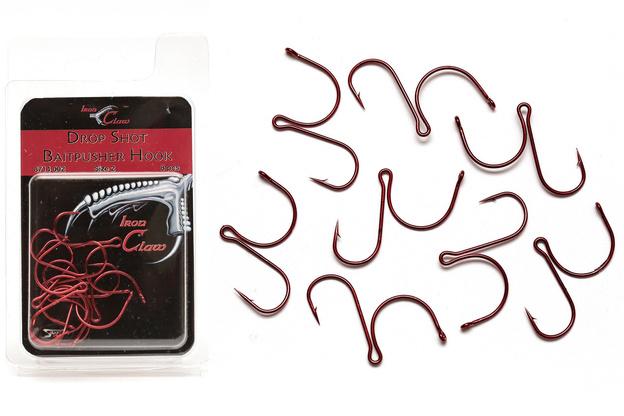 HAKI DROP SHOT IRON CLAW BAITPUSHER RED 2/8szt