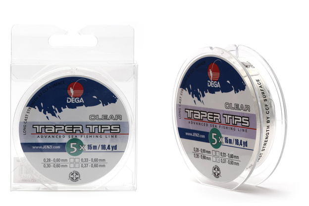 MATERIAŁ PRZYPONOWY DEGA TAPER TIPS 0,28mm-0,60mm/15m