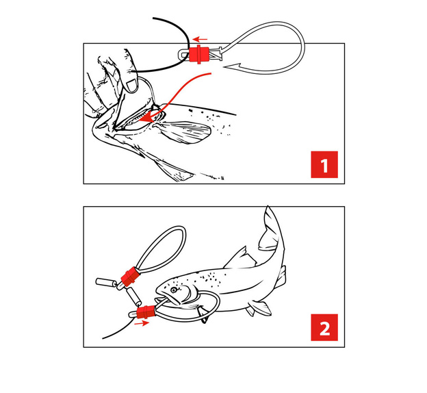 AGRAFKI NA SZNURZE DO PRZETRZYMYWANIA RYB DEGA