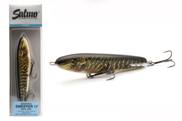 WOBLER SALMO SWEEPER SINKING 17cm - REAL PIKE