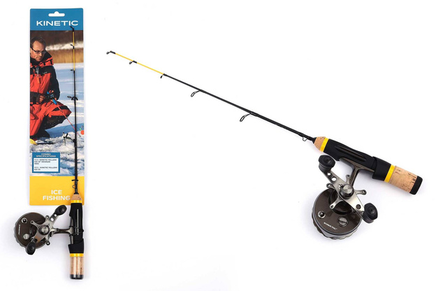 WĘDKA PODLODOWA Z KOŁOWROTKIEM KINETIC YELLOW ICE 48cm
