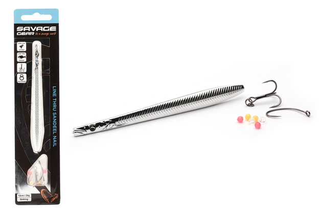 PRZYNĘTA SAVAGE GEAR LINE THRU SANDEEL NAIL - SILVER PLATING