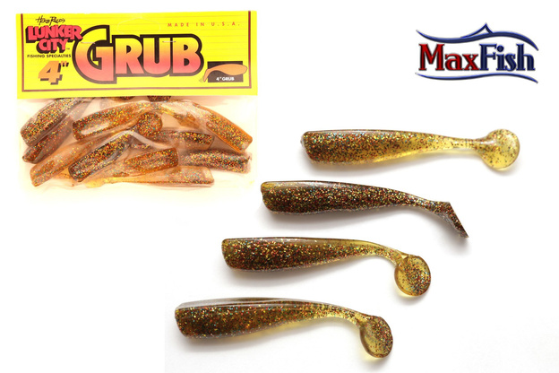 LCGR53 - LUNKER CITY GUMA GRUB 4" AMBER CIRCUS -10szt