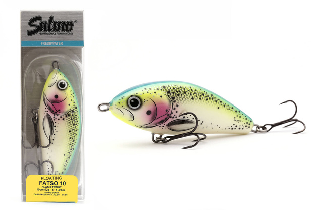 WOBLER SALMO FATSO FLOATING 10cm - FLASH TROUT