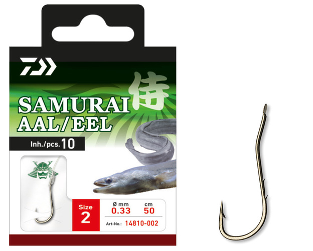 HACZYKI Z PRZYPONEM DAIWA SAMURAI EEL 10/10szt
